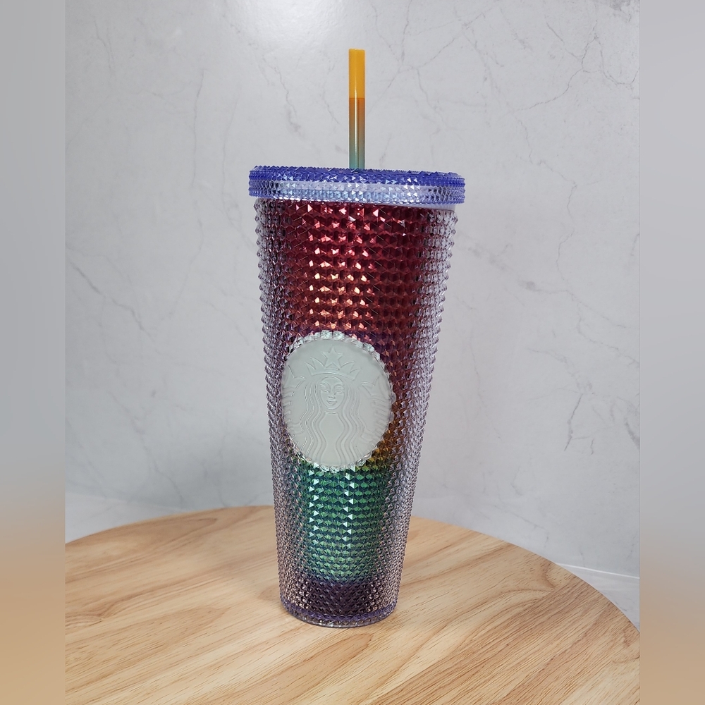 Starbucks Rainbow Pride Studded Tumbler 2020 Cold Cup 24oz w/Straw